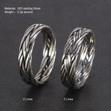 925 Sterling Silver Braided Ring For Men And Women Couple Wedding Bands