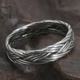 925 Sterling Silver Braided Ring For Men And Women Couple Wedding Bands