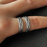 925 Sterling Silver Braided Ring For Men And Women Couple Wedding Bands