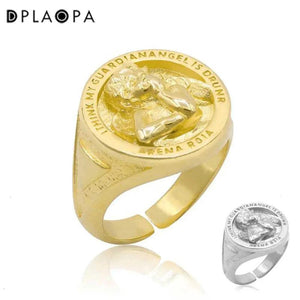 925 Silver Angel Love Child Adjustable Ring