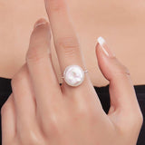 Summer Natural Pearl 12-13mm Sterling Silver Ring