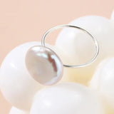 Summer Natural Pearl 12-13mm Sterling Silver Ring