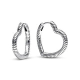 925 Silver Rose Charm Double Hoop Earrings Gift Jewelry