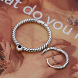 925 Silver Rose Charm Double Hoop Earrings Gift Jewelry