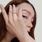 925 Silver Rainbow CZ Colorful Resizable Ring Adjustable Women Jewelry