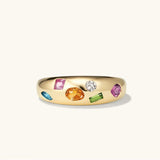 925 Silver Rainbow CZ Colorful Resizable Ring Adjustable Women Jewelry