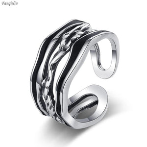 925 Silver Needle Hollow Out Multi-layers Party Jewelry Ring