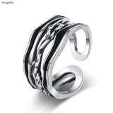 925 Silver Needle Hollow Out Multi-layers Party Jewelry Ring