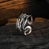 925 Silver Needle Hollow Out Multi-layers Party Jewelry Ring