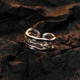 925 Silver Needle Hollow Out Multi-layers Party Jewelry Ring