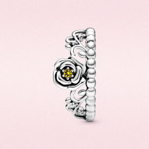 925 Silver Sparkling Wave Single-row Ring for Women