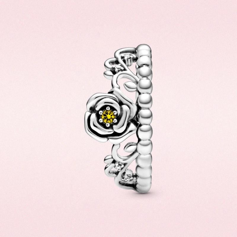 925 Silver Sparkling Wave Single-row Ring for Women