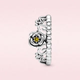 925 Silver Sparkling Wave Single-row Ring for Women