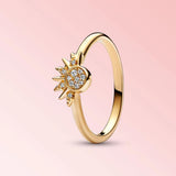 925 Silver Sparkling Wave Single-row Ring for Women