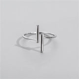 Sodrov Silver 925 Double T Ring Open Adjustable Classic Silver Ring