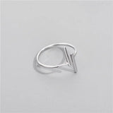 Sodrov Silver 925 Double T Ring Open Adjustable Classic Silver Ring