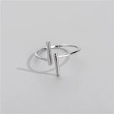 Sodrov Silver 925 Double T Ring Open Adjustable Classic Silver Ring
