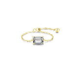 925 Silver Charm Geometric Zircon Finger Ring - Adjustable Chain
