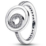 925 Silver Tiara Crown I-D Crystal Ring Women Wedding Party Jewelry