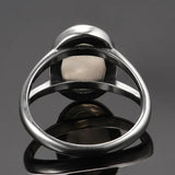 925 Sterling Silver Ring Natural Moonstone Jewelry Rings Gemstone Vintage Jewelr