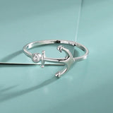 Sterling Silver Boat Anchor Ring Female Arrow