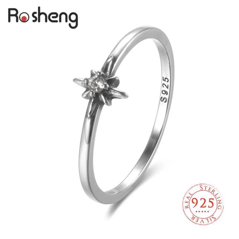 925 Silver Star Ring Personality Jewelry Birthday Gift