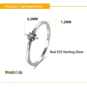 925 Silver Star Ring Personality Jewelry Birthday Gift