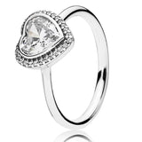 925 Silver Love Heart Glamour Signature Ring With Colorful Crystal
