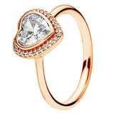 925 Silver Love Heart Glamour Signature Ring With Colorful Crystal