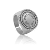 925 Sterling Silver Round Ring Resizable for Women