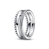 925 Silver Star Moon Zircon Rings Wedding Engagement Jewelry