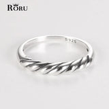 925 Sterling Silver Vintage Thai Twisted Rings for Couple Wedding Party