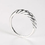 925 Sterling Silver Vintage Thai Twisted Rings for Couple Wedding Party