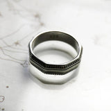 Nine-cornered Shape Angular Band Ring, Ethnic Fine Jewelry
