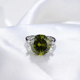 925 Silver Green Spinel Engagement Ring for Women