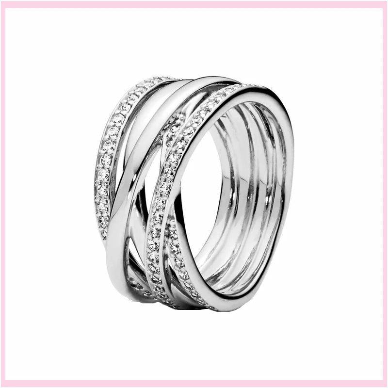 925 Silver Stackable Rings Rainbow Heart Ring Engagement Jewelry