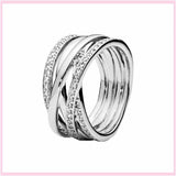 925 Silver Stackable Rings Rainbow Heart Ring Engagement Jewelry