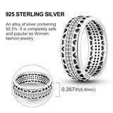 925 Silver Stackable Rings Rainbow Heart Ring Engagement Jewelry