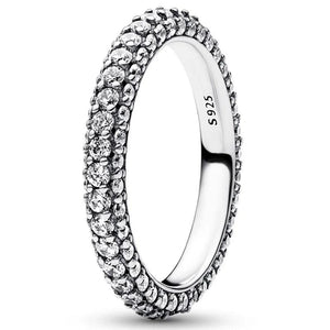925 Silver Ring Pave Single-row With Crystal Wedding Gift