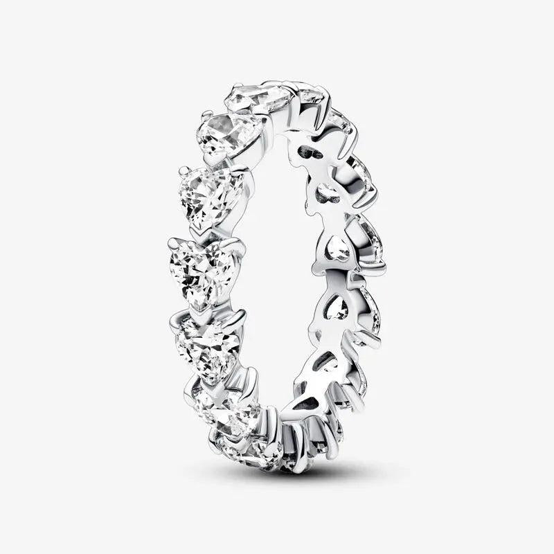 Hearts Eternity Ring 925 Silver Jewelry For Woman