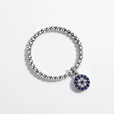 925 Silver Evil Eye Rings for Women CZ Bead Couple Stackable Vintage Rings
