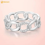 925 Silver Sparkling Chain Ring Women Engagement Ring