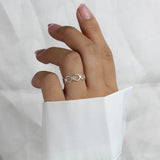 TrustDavis 925 Sterling Silver Sweet Round Finger Ring For Women