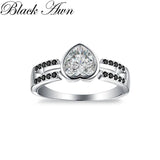 Square Engagement Ring 925 Silver Women's Gift C372