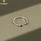 925 Silver Zircon Open Rings For Women Student Girls Gift Fine Jewelry