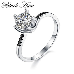 Sterling Silver Circular Engagement Ring for Women