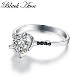 Sterling Silver Circular Engagement Ring for Women