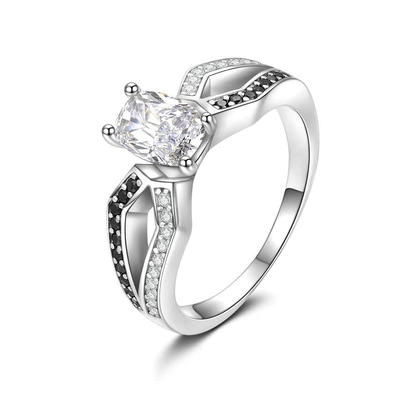 AWN 925 Sterling Silver Wedding Ring for Women C145