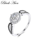 925 Silver Black&White Stone Engagement Ring for Women C244