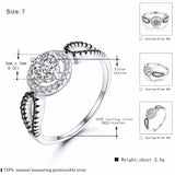 925 Silver Black&White Stone Engagement Ring for Women C244
